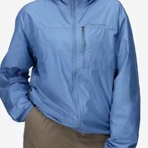 Marmot Windbreaker L Blue Vindi Windshirt 1451 Full Zip Shell Base Layer NWT $89